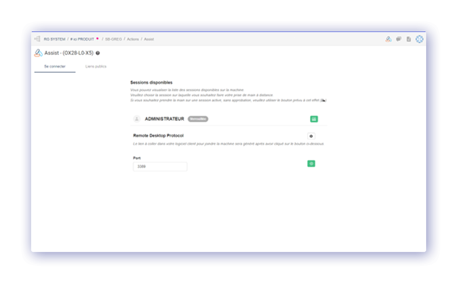 screenshot of RG System